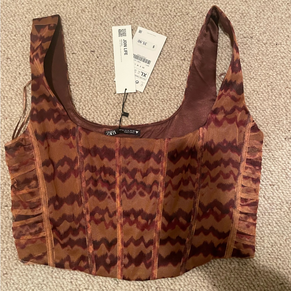 NWT Zara corset crop top